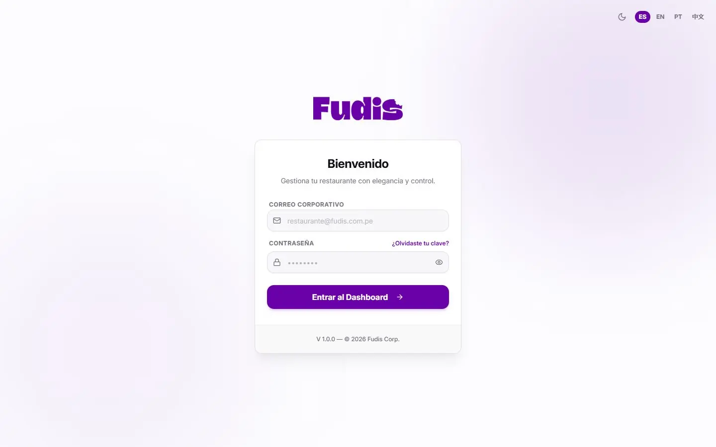 Acceso al panel de pedidos para restaurantes
